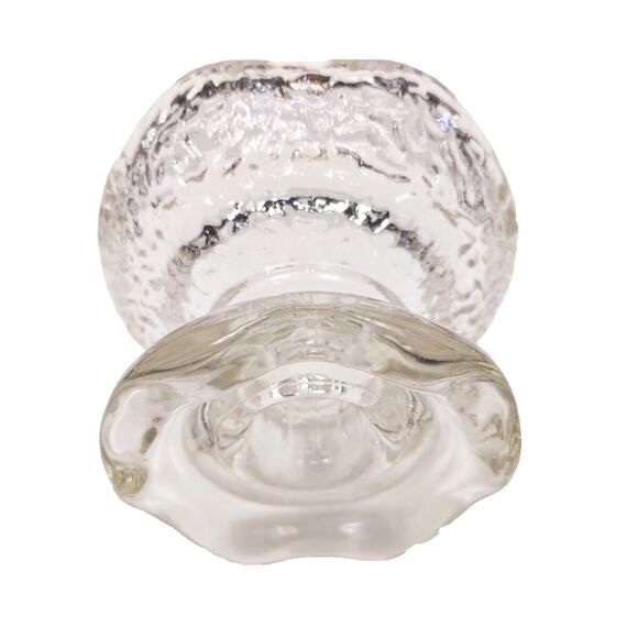 Vintage Anchor Hocking Pebble Glass Reversible Candle Holder Stax Pillar Taper - Picture 2 of 7